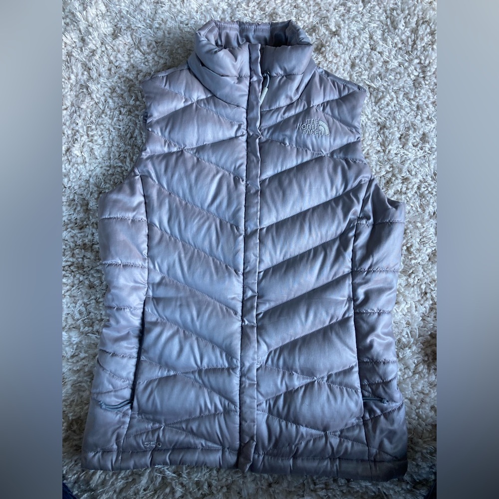 North Face silver puffer vest